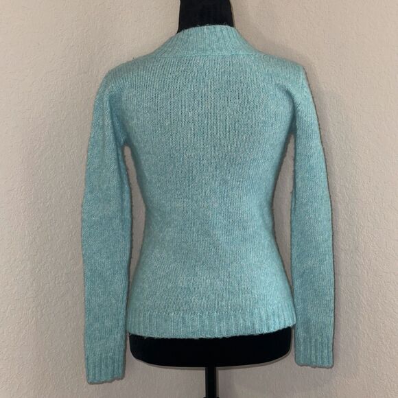 Vintage Y2K New York & Company Sweater Women's Small Blue Wool Knitted V Neck - Picture 2 of 6